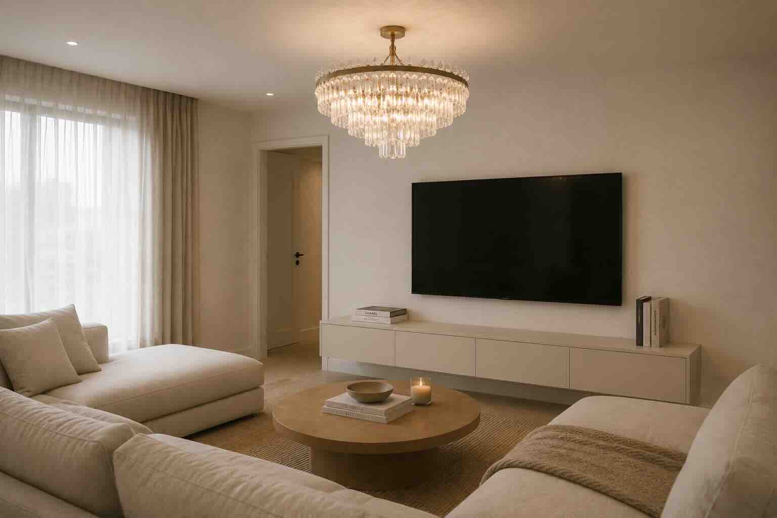Lamp installation on the ceiling neatly and safely