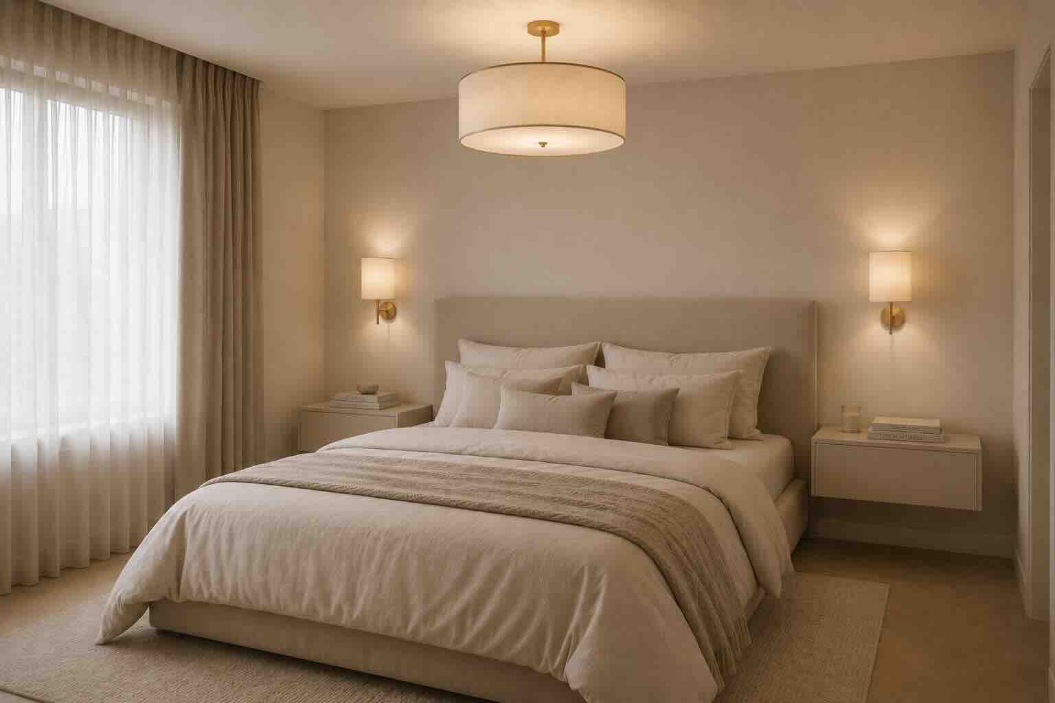 Completed lamp installation on the ceiling