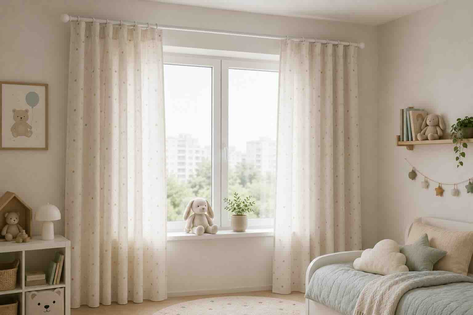 Completed curtain rod installation