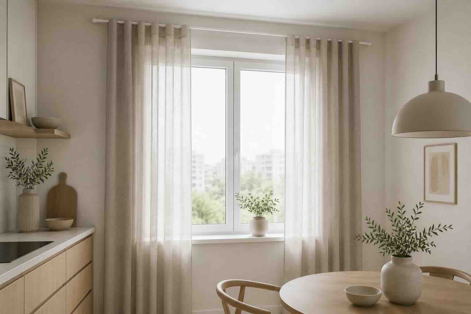 Curtain rod mounting with suitable fixings for the ceiling and wall material